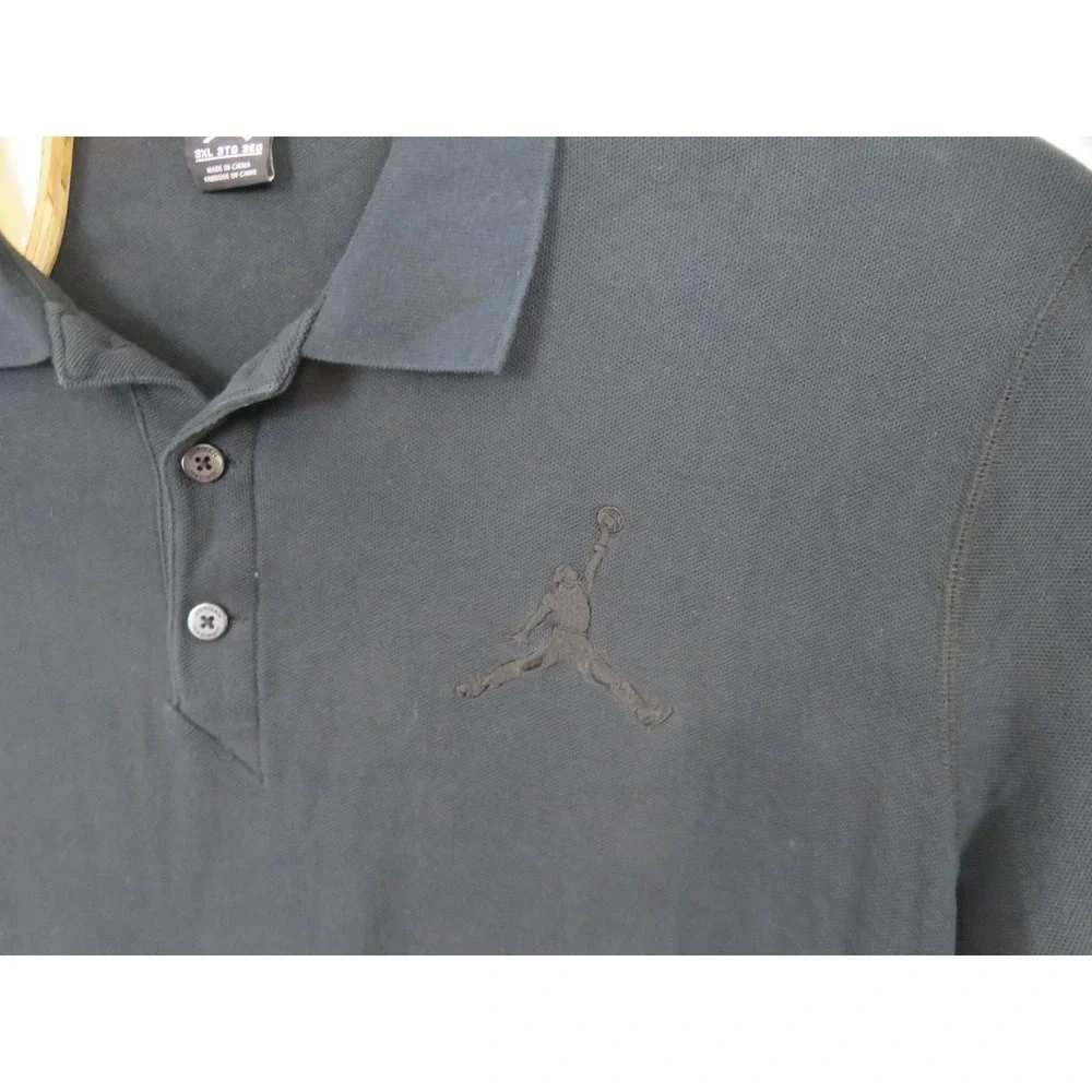 Vtg Air Jordan Polo Shirt Mens 3XL Black Jumpman Logo 23 Embroidered Basketball
